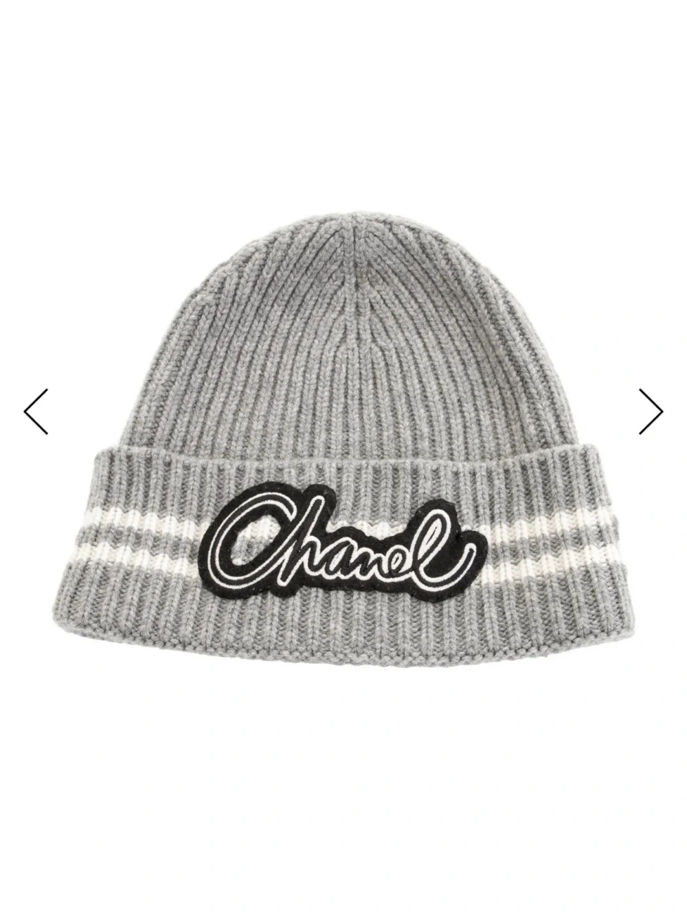 🖤 Double C Designer Script Spell Out Beanie Cap Snow Winter Hat